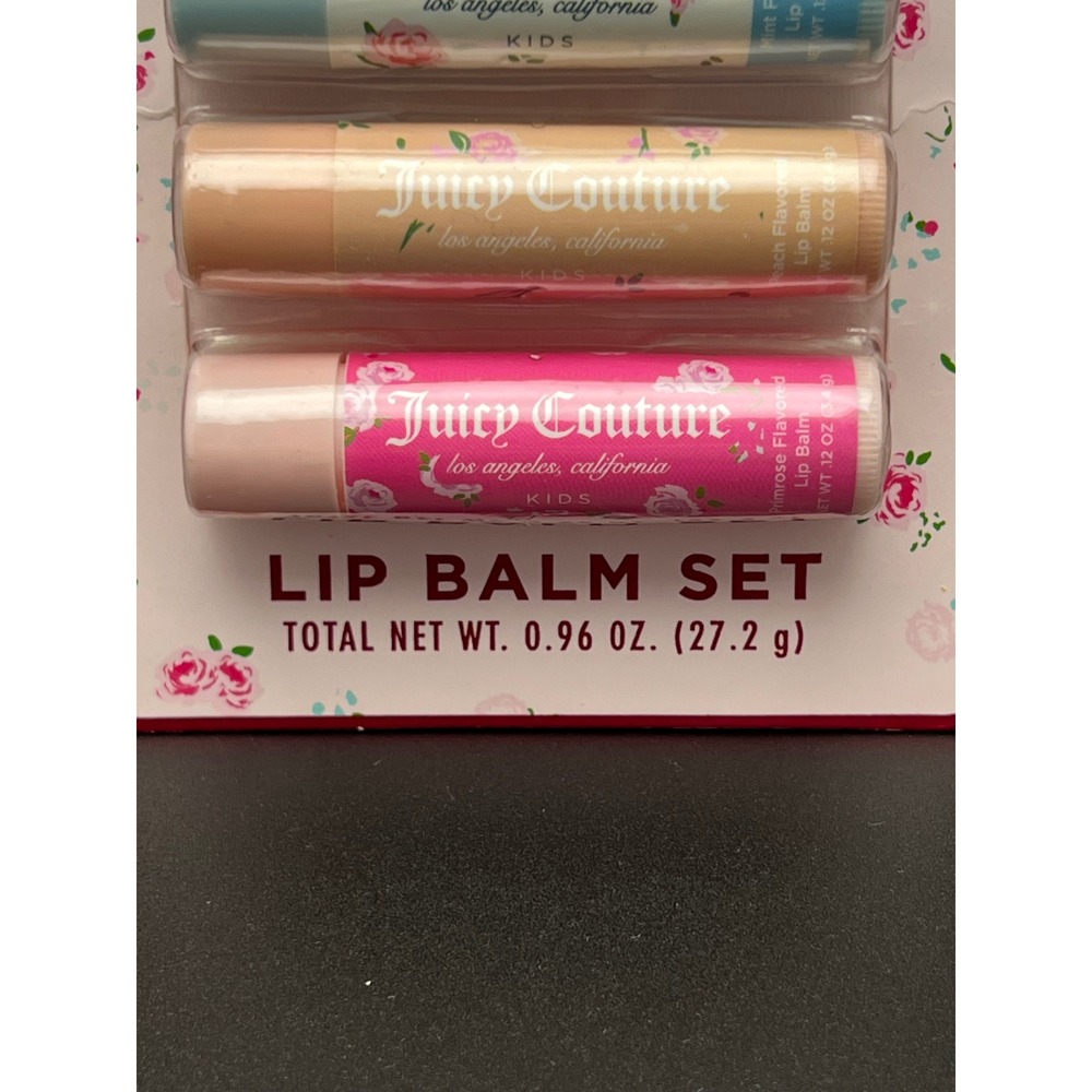 Juicy Couture Kids 8 Pack Lip Balm Set Assorted Flavors Floral Tubes JZ120HBAZA - Picture 4 of 4